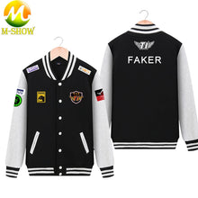 Load image into Gallery viewer, Skt Jacket Faker Coat Men Hoodies Team skt t1 faker jersey Zipper Cotton Wolf Bang Uniform game LOL Jersey