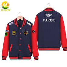 Load image into Gallery viewer, Skt Jacket Faker Coat Men Hoodies Team skt t1 faker jersey Zipper Cotton Wolf Bang Uniform game LOL Jersey