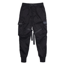 Load image into Gallery viewer, Men Cargo Pants Black Ribbons Block Multi-Pocket 2020 Harem Joggers Harajuku Sweatpant Hip Hop Casual Male Trousers