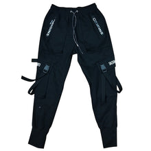 Load image into Gallery viewer, Men Cargo Pants Black Ribbons Block Multi-Pocket 2020 Harem Joggers Harajuku Sweatpant Hip Hop Casual Male Trousers