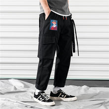 Load image into Gallery viewer, Men Cargo Pants Black Ribbons Block Multi-Pocket 2020 Harem Joggers Harajuku Sweatpant Hip Hop Casual Male Trousers