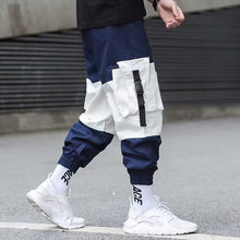 Load image into Gallery viewer, Men Cargo Pants Black Ribbons Block Multi-Pocket 2020 Harem Joggers Harajuku Sweatpant Hip Hop Casual Male Trousers