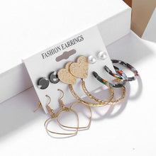 Load image into Gallery viewer, 2020 Vintage Pearl Twist Big Circle Earrings Set for Women Fashion Geometric Imitation Pearl Crystal Earrings Jewelry