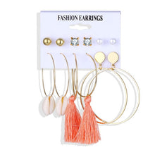 Load image into Gallery viewer, 2020 Vintage Pearl Twist Big Circle Earrings Set for Women Fashion Geometric Imitation Pearl Crystal Earrings Jewelry