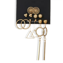 Load image into Gallery viewer, EN 12 Pairs Flower Women'S Earrings Set Pearl Crystal Stud Earrings Boho Geometric Tassel Earrings For Women 2020 Jewelry Gift