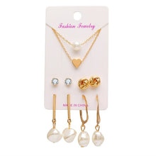 Load image into Gallery viewer, EN 12 Pairs Flower Women'S Earrings Set Pearl Crystal Stud Earrings Boho Geometric Tassel Earrings For Women 2020 Jewelry Gift