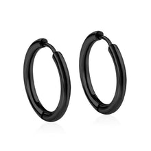 Load image into Gallery viewer, LUXUSTEEL Hoop Earrings Women Gold /Rose Gold/Black Color Round Circle Earring Ear Ring Clip Earrings aretes Mujer aros