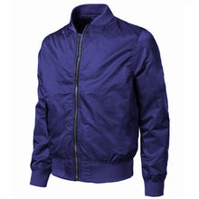 Load image into Gallery viewer, Men's Bomber Jacket Zipper Solid Male Casual windbreaker Jackets Slim Fit Pilot Coat Men Clothes Plus Size 4XL Fashion Outerwear