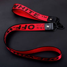 Load image into Gallery viewer, Off White Ribbon Keychain Women Phone Case Wallet Key Chain Porte Clef For Bag Key ring Llaveros Mujer Sleutelhanger Chaveiro