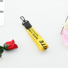 Load image into Gallery viewer, Off White Ribbon Keychain Women Phone Case Wallet Key Chain Porte Clef For Bag Key ring Llaveros Mujer Sleutelhanger Chaveiro