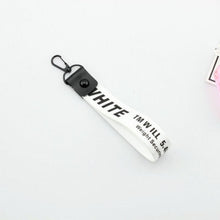 Load image into Gallery viewer, Off White Ribbon Keychain Women Phone Case Wallet Key Chain Porte Clef For Bag Key ring Llaveros Mujer Sleutelhanger Chaveiro