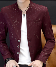 Load image into Gallery viewer, HO 2020 Men 's casual collar collar blazers youth handsome trend Slim print blazers 5XL 6XL