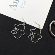 Load image into Gallery viewer, Punk Human Face Drop Earrings For Women Retro Abstract Hollow out Statement Hand Metal Fashion Dangle Earring Jewelry
