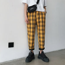 Load image into Gallery viewer, LAPPSTER Streetwear Yellow Plaid Pants Men Joggers 2020 Man Casual Straight Harem Pants Men Korean Hip Hop Track Pants Plus Size