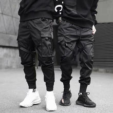 Load image into Gallery viewer, Cargo Pants Joggers Men Black Harem Pants Multi-pocket Ribbons Man Sweatpants Streetwear Casual Pants Elastic waist Male Trouser