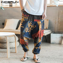 Load image into Gallery viewer, Baggy Cotton Linen Harem Pants Men Hip-hop Women Plus Size Wide Leg Trousers Casual Vintage Long Pants Pantalones Hombre 2020