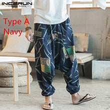Load image into Gallery viewer, Baggy Cotton Linen Harem Pants Men Hip-hop Women Plus Size Wide Leg Trousers Casual Vintage Long Pants Pantalones Hombre 2020