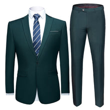 Load image into Gallery viewer, Men Suits Slim Fit Business Uniform Office Suit Wedding Groom Party 2-Piece Jacket Pants Notch Lapel Single Button Formal Casual
