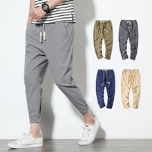 Load image into Gallery viewer, Cotton Joggers Men Solid Men's Harem Pants 2020 Summer Fitness Casual Ankle-Length Mens Trousers Streetwear Slim Male Pants