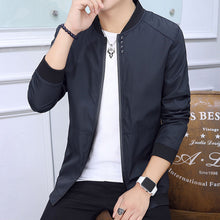 Load image into Gallery viewer, Slim Fit Solid Mens Bomber Jacket 2020 Spring Autumn Male Baseball Thin Jackets Brand Casual Coat Top Men's windbreaker Jacket