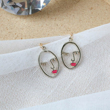 Load image into Gallery viewer, Punk Human Face Drop Earrings For Women Retro Abstract Hollow out Statement Hand Metal Fashion Dangle Earring Jewelry