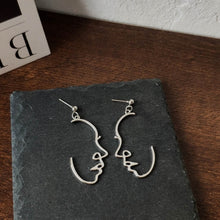 Load image into Gallery viewer, Punk Human Face Drop Earrings For Women Retro Abstract Hollow out Statement Hand Metal Fashion Dangle Earring Jewelry