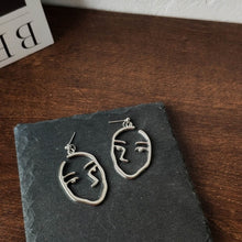 Load image into Gallery viewer, Punk Human Face Drop Earrings For Women Retro Abstract Hollow out Statement Hand Metal Fashion Dangle Earring Jewelry