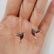 Load image into Gallery viewer, NPKDS Unique Long Drop Earrings Bird Pendant Tassel Crystal Pendant Earrings Ladies Jewelry Design