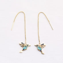 Load image into Gallery viewer, NPKDS Unique Long Drop Earrings Bird Pendant Tassel Crystal Pendant Earrings Ladies Jewelry Design