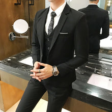 Load image into Gallery viewer, plus size 5XL 6XL Mens Suit Solid Color Formal Business One Button 3-Piece Suit Slim Fit Three Piece Wedding Men Suits
