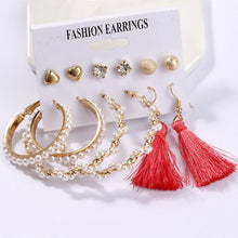 Load image into Gallery viewer, Exknl Women Earrings Set Acrylic Pearl Earrings For Women Bohemian Leopard Tassel Stud Earrings 2020 New Brincos Fashion Jewelry
