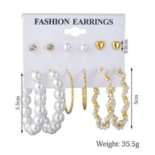 Load image into Gallery viewer, Exknl Women Earrings Set Acrylic Pearl Earrings For Women Bohemian Leopard Tassel Stud Earrings 2020 New Brincos Fashion Jewelry
