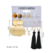 Load image into Gallery viewer, Exknl Women Earrings Set Acrylic Pearl Earrings For Women Bohemian Leopard Tassel Stud Earrings 2020 New Brincos Fashion Jewelry

