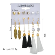 Load image into Gallery viewer, Exknl Women Earrings Set Acrylic Pearl Earrings For Women Bohemian Leopard Tassel Stud Earrings 2020 New Brincos Fashion Jewelry
