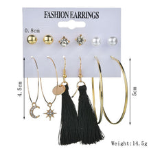 Load image into Gallery viewer, Exknl Women Earrings Set Acrylic Pearl Earrings For Women Bohemian Leopard Tassel Stud Earrings 2020 New Brincos Fashion Jewelry
