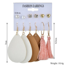 Load image into Gallery viewer, Exknl Women Earrings Set Acrylic Pearl Earrings For Women Bohemian Leopard Tassel Stud Earrings 2020 New Brincos Fashion Jewelry
