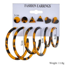 Load image into Gallery viewer, Exknl Women Earrings Set Acrylic Pearl Earrings For Women Bohemian Leopard Tassel Stud Earrings 2020 New Brincos Fashion Jewelry
