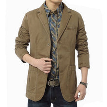 Load image into Gallery viewer, 2019 New Men Blazer Cotton Suit Jacket Male Blazer Men Slim 3-Button Single Breasted Cotton Lightweight Blazer Jacket
