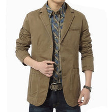 Load image into Gallery viewer, 2019 New Men Blazer Cotton Suit Jacket Male Blazer Men Slim 3-Button Single Breasted Cotton Lightweight Blazer Jacket
