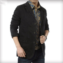 Load image into Gallery viewer, 2019 New Men Blazer Cotton Suit Jacket Male Blazer Men Slim 3-Button Single Breasted Cotton Lightweight Blazer Jacket
