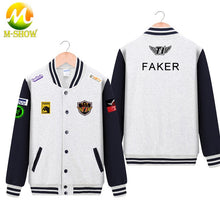 Load image into Gallery viewer, Skt Jacket  Faker Coat Men Hoodies Team skt t1 faker jersey Zipper Cotton Wolf Bang Uniform game LOL Jersey
