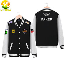 Load image into Gallery viewer, Skt Jacket  Faker Coat Men Hoodies Team skt t1 faker jersey Zipper Cotton Wolf Bang Uniform game LOL Jersey
