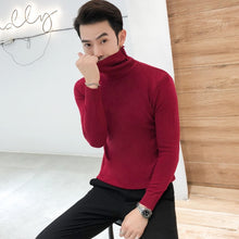 Load image into Gallery viewer, 2019 Winter New Men's Turtleneck Sweaters Black Sexy Brand Knitted Pullovers Men Solid Color Casual Male Sweater Autumn Knitwear
