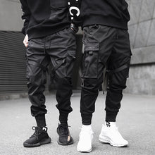 Load image into Gallery viewer, Men Cargo Pants Black Ribbons Block Multi-Pocket 2020 Harem Joggers Harajuku Sweatpant Hip Hop Casual Male Trousers

