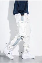 Load image into Gallery viewer, Men Cargo Pants Black Ribbons Block Multi-Pocket 2020 Harem Joggers Harajuku Sweatpant Hip Hop Casual Male Trousers
