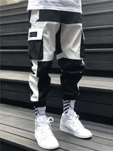 Load image into Gallery viewer, Men Cargo Pants Black Ribbons Block Multi-Pocket 2020 Harem Joggers Harajuku Sweatpant Hip Hop Casual Male Trousers
