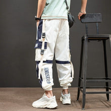 Load image into Gallery viewer, Men Cargo Pants Black Ribbons Block Multi-Pocket 2020 Harem Joggers Harajuku Sweatpant Hip Hop Casual Male Trousers
