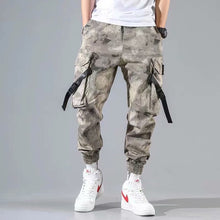 Load image into Gallery viewer, Men Cargo Pants Black Ribbons Block Multi-Pocket 2020 Harem Joggers Harajuku Sweatpant Hip Hop Casual Male Trousers
