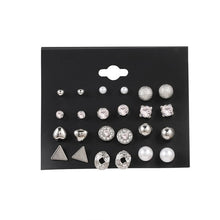 Load image into Gallery viewer, FNIO Women's Earrings Set Pearl Earrings For Women Bohemian Fashion Jewelry 2020 Geometric Crystal Heart Stud Earrings
