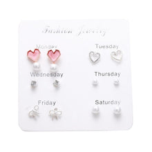Load image into Gallery viewer, FNIO Women's Earrings Set Pearl Earrings For Women Bohemian Fashion Jewelry 2020 Geometric Crystal Heart Stud Earrings
